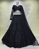Glamorous Black Party Wear Lehenga Set – Heavily Embellished with Sparkly Sequins
