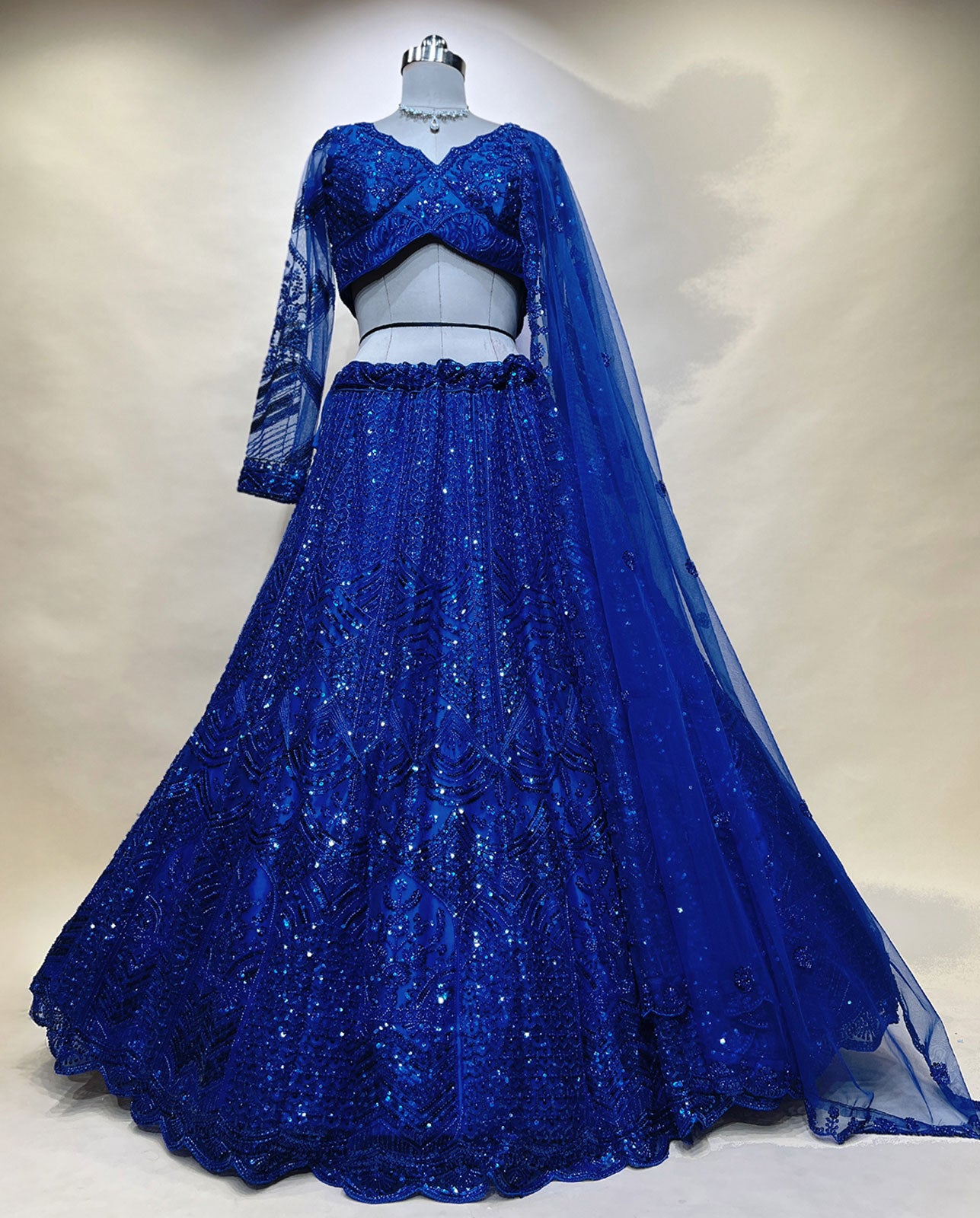 Glamorous Black Party Wear Lehenga Set – Heavily Embellished with Sparkly Sequins