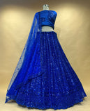 Royal Blue Sequined Lehenga Set