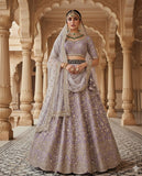 Georgette Lavender Bridal Lehenga Choli