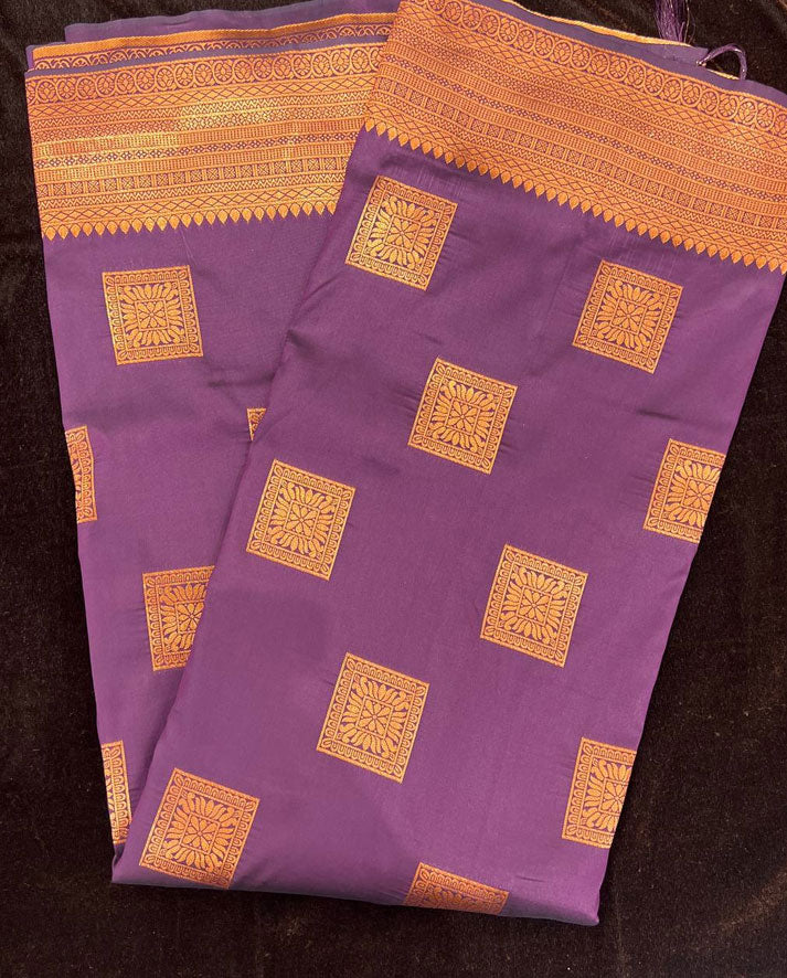 Elegant Dark Green Banarasi Silk Saree with Rich Copper Zari Motifs and Traditional Border